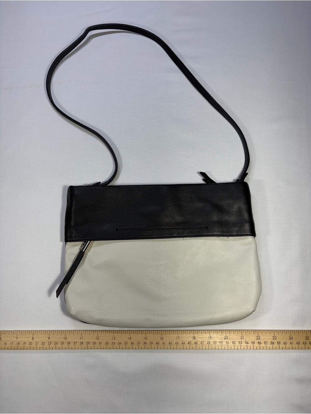 Banana Republic Black and Cream Two-Tone Crossbody Bag